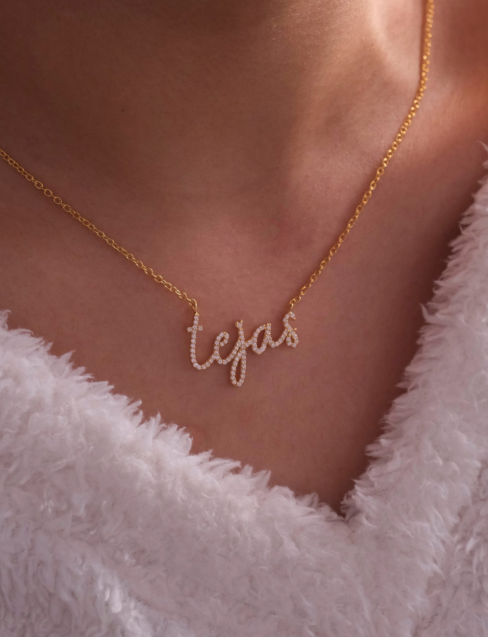 Cursive Diamond Necklace-Necklaces-Anushka Jain Jewellery