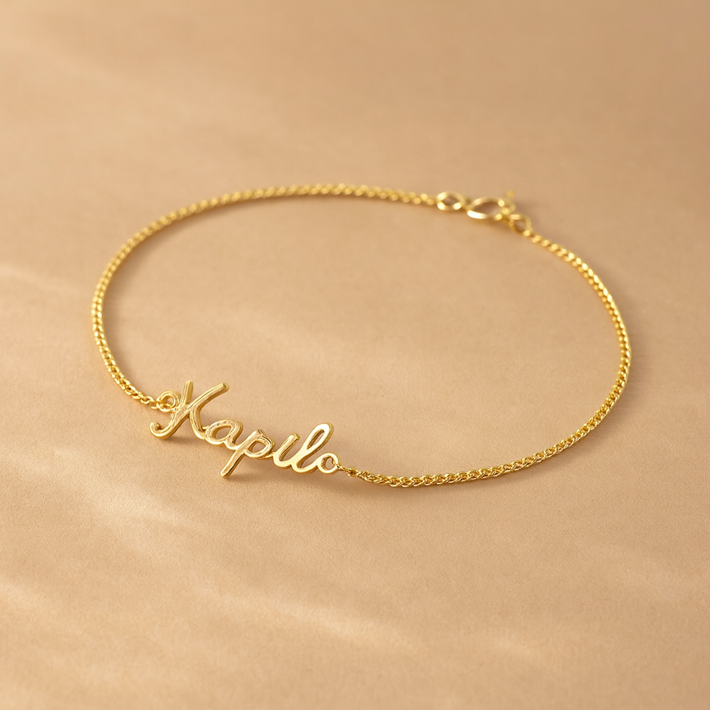Cursive Name Bracelet-Bracelets-Anushka Jain Jewellery