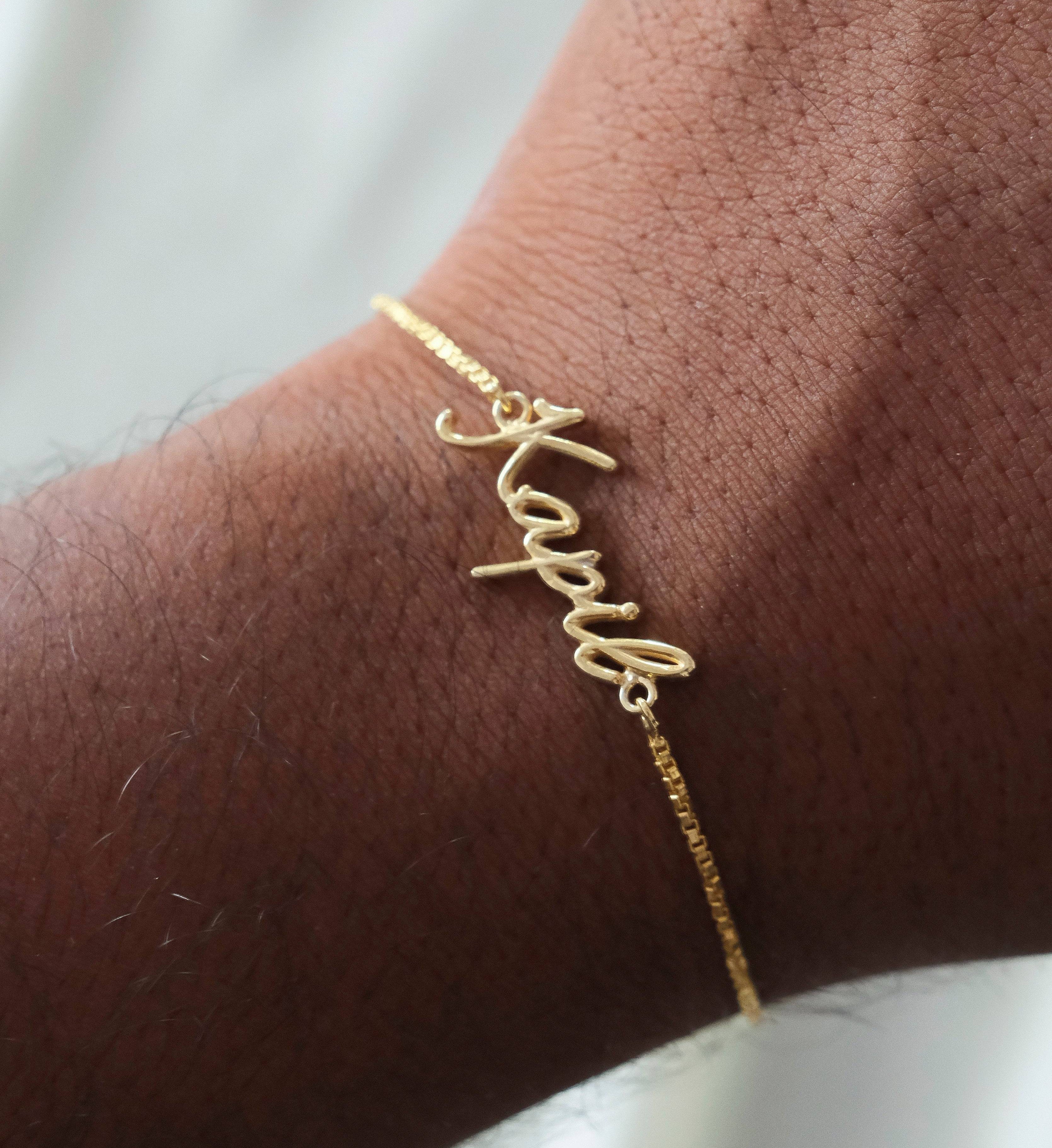 Cursive Name Bracelet-Bracelets-Anushka Jain Jewellery