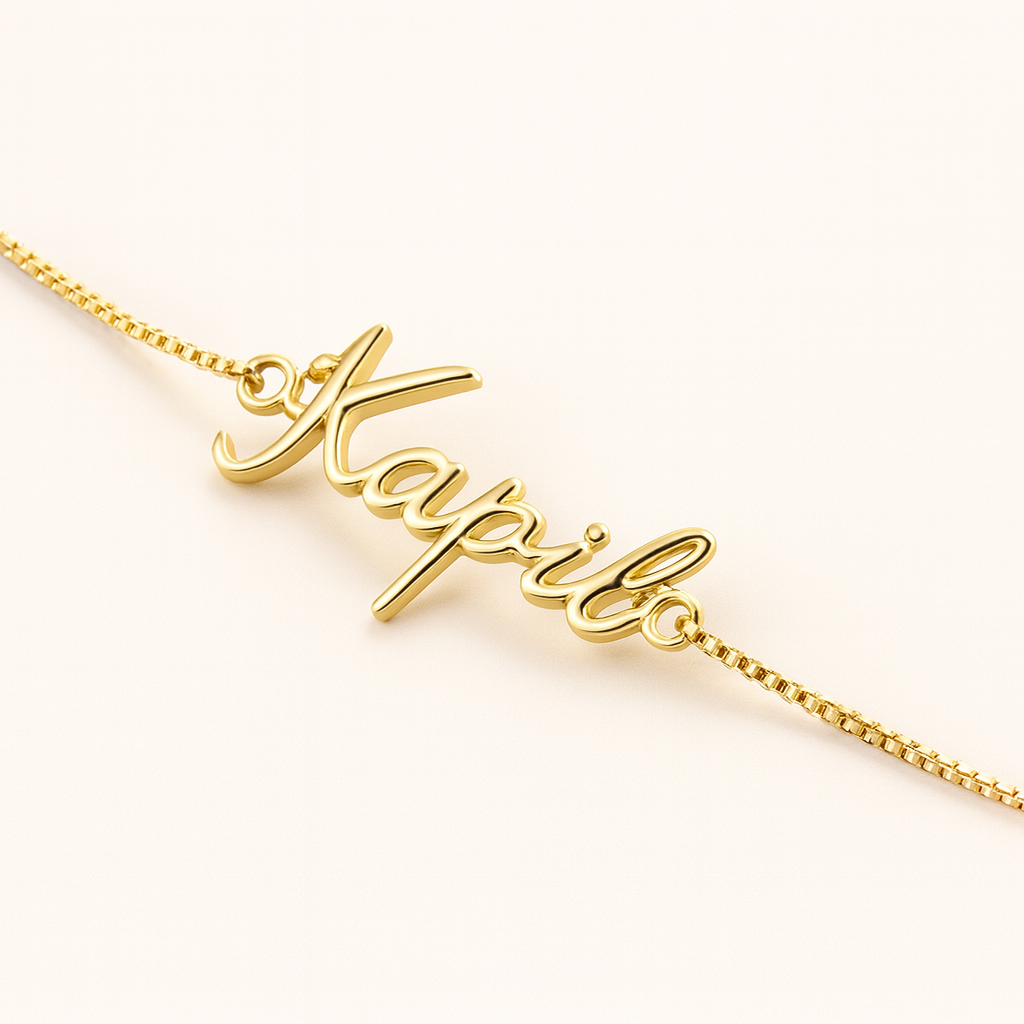 Cursive Name Bracelet-Bracelets-Anushka Jain Jewellery