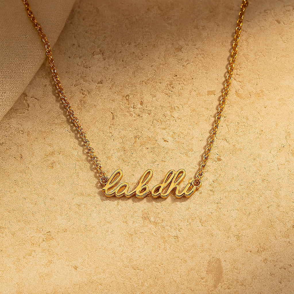 Cursive Name Necklace-Necklaces-Anushka Jain Jewellery