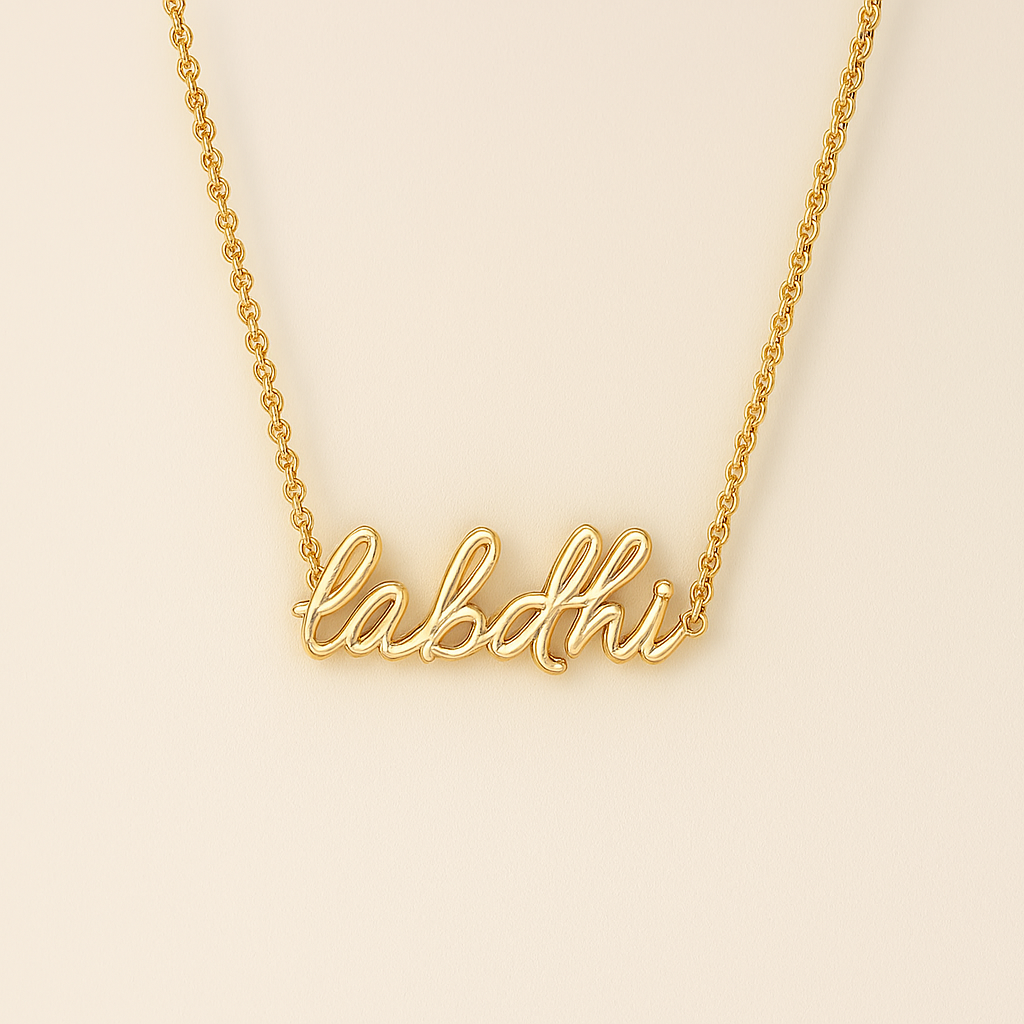 Cursive Name Necklace-Necklaces-Anushka Jain Jewellery
