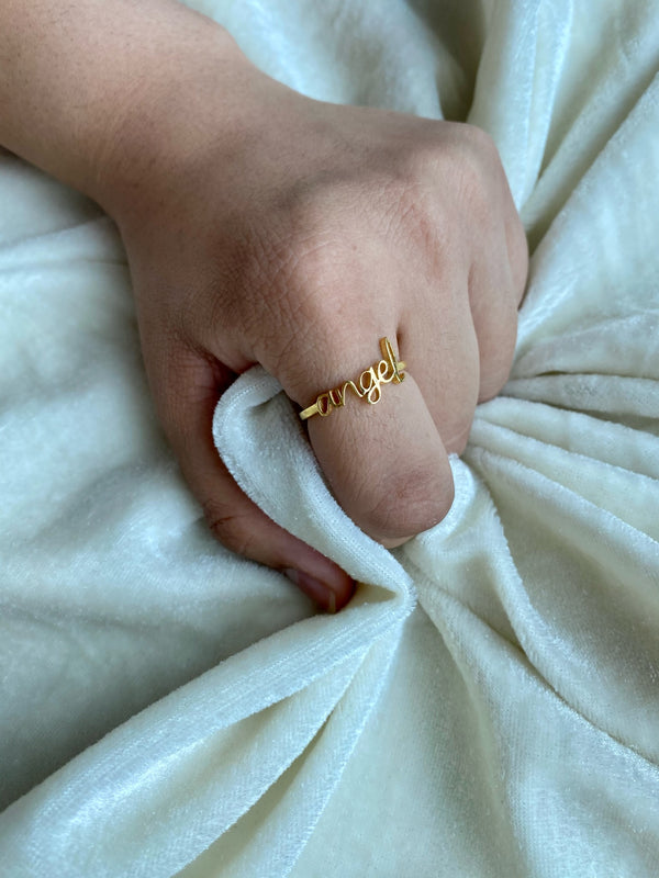 Cursive Name Ring-Rings-Anushka Jain Jewellery