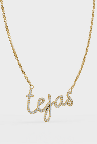 Cursive Diamond Necklace