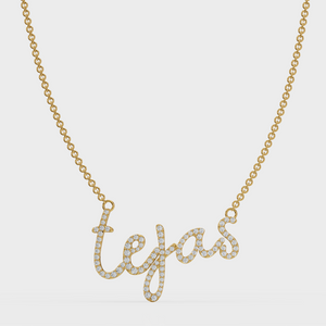 Cursive Diamond Necklace