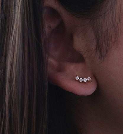 Curved Diamond Studs-Studs-Anushka Jain Jewellery
