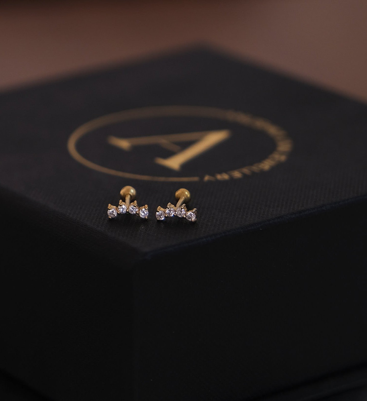 Curved Diamond Studs-Studs-Anushka Jain Jewellery