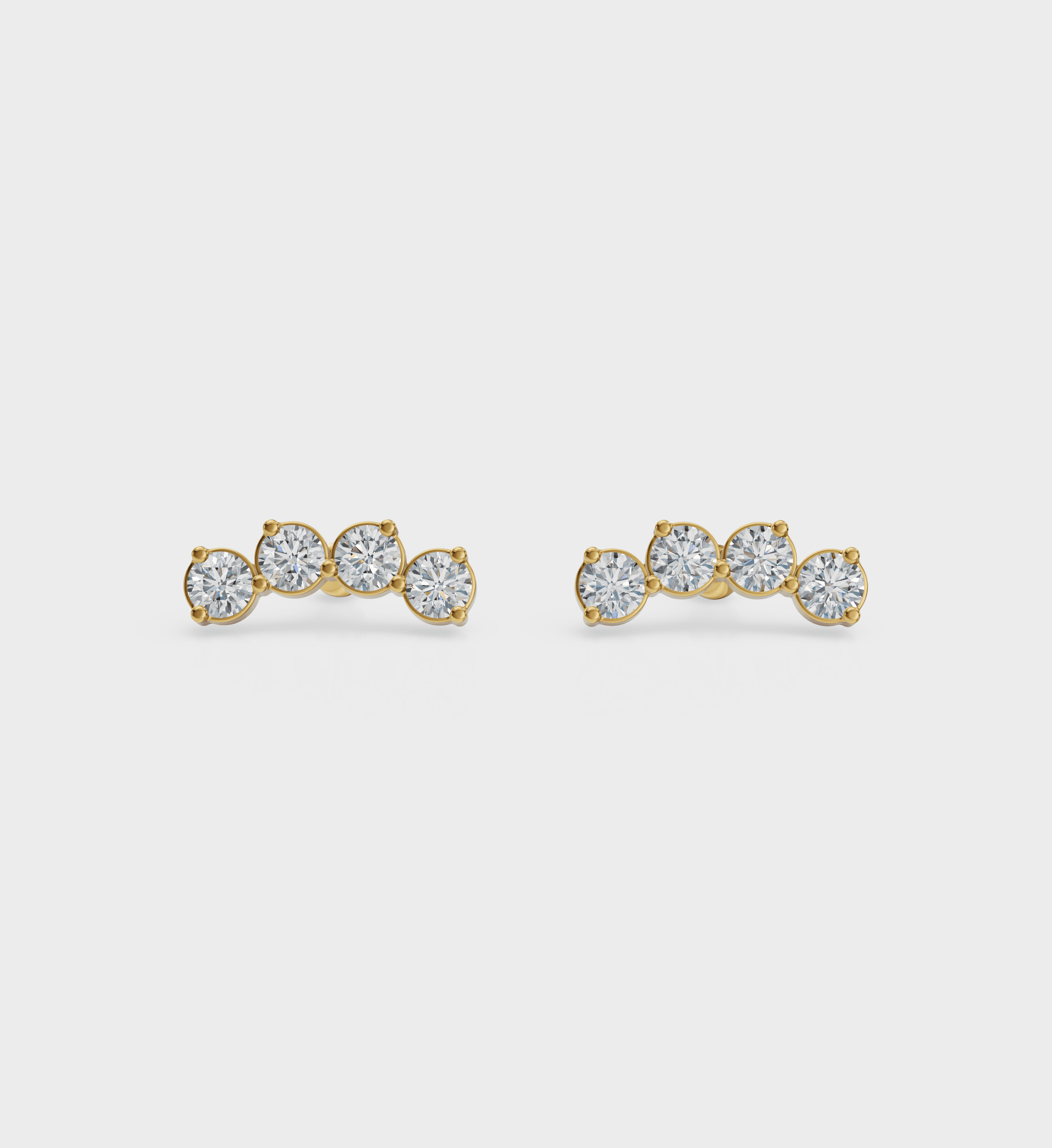 Curved Diamond Studs-Studs-Anushka Jain Jewellery