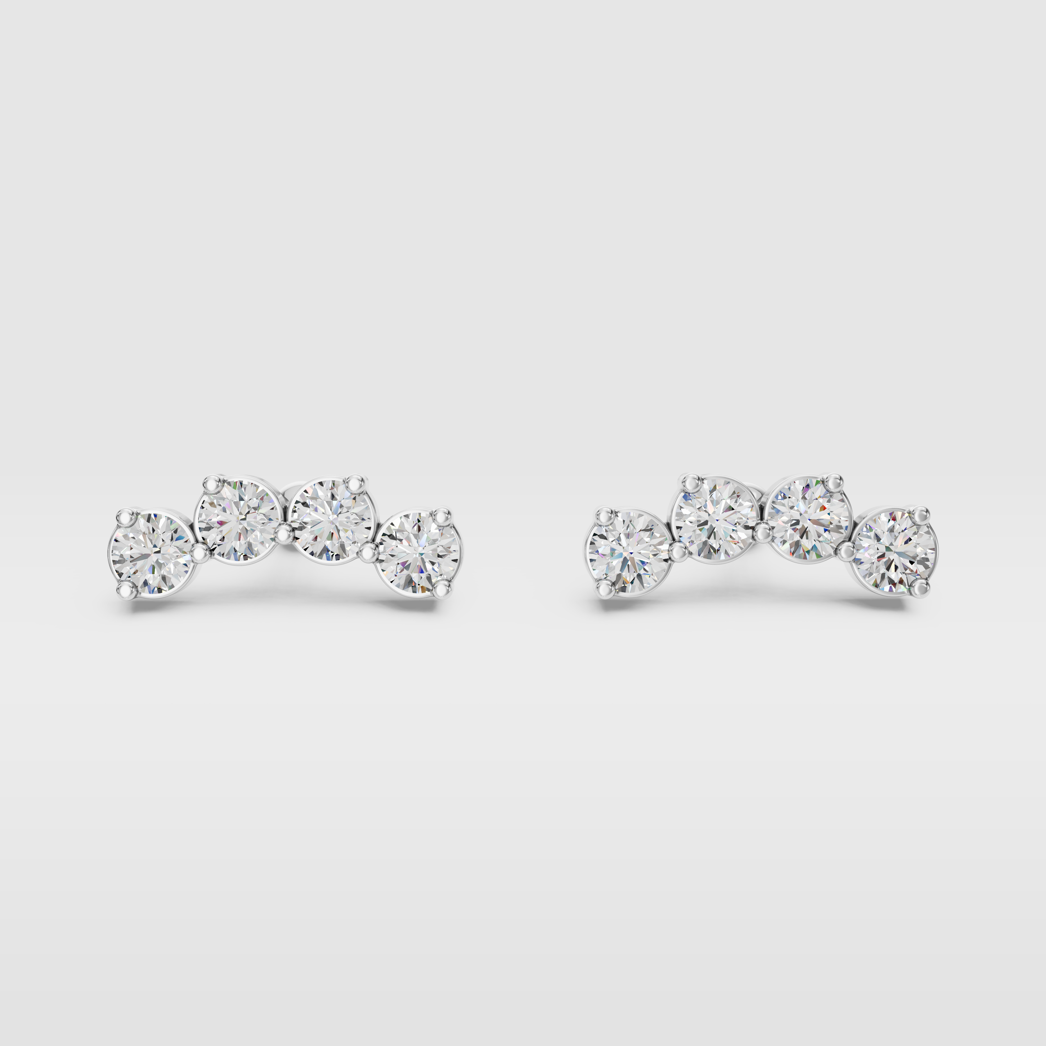 Curved Diamond Studs-Studs-Anushka Jain Jewellery