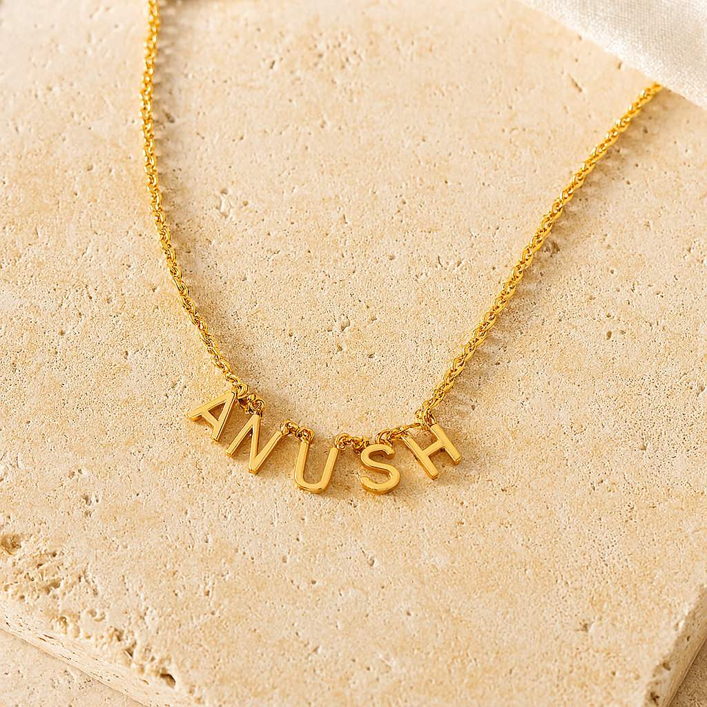 Customised Name Necklace-Necklaces-Anushka Jain Jewellery