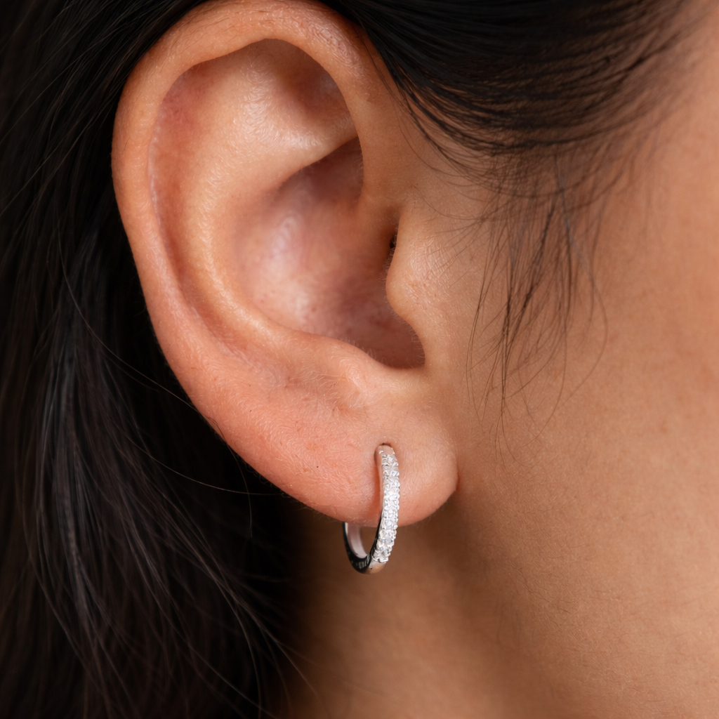 CZ Hoops Earring-Hoops-Anushka Jain Jewellery