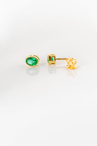 Emerald Bezel Studs