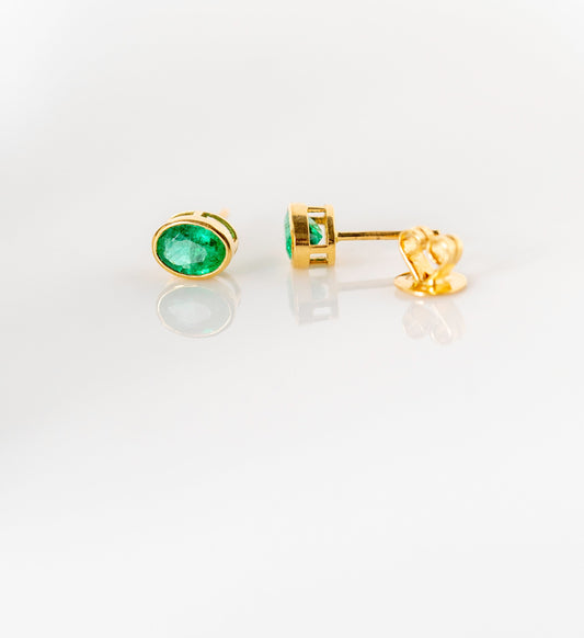 Emerald Bezel Studs