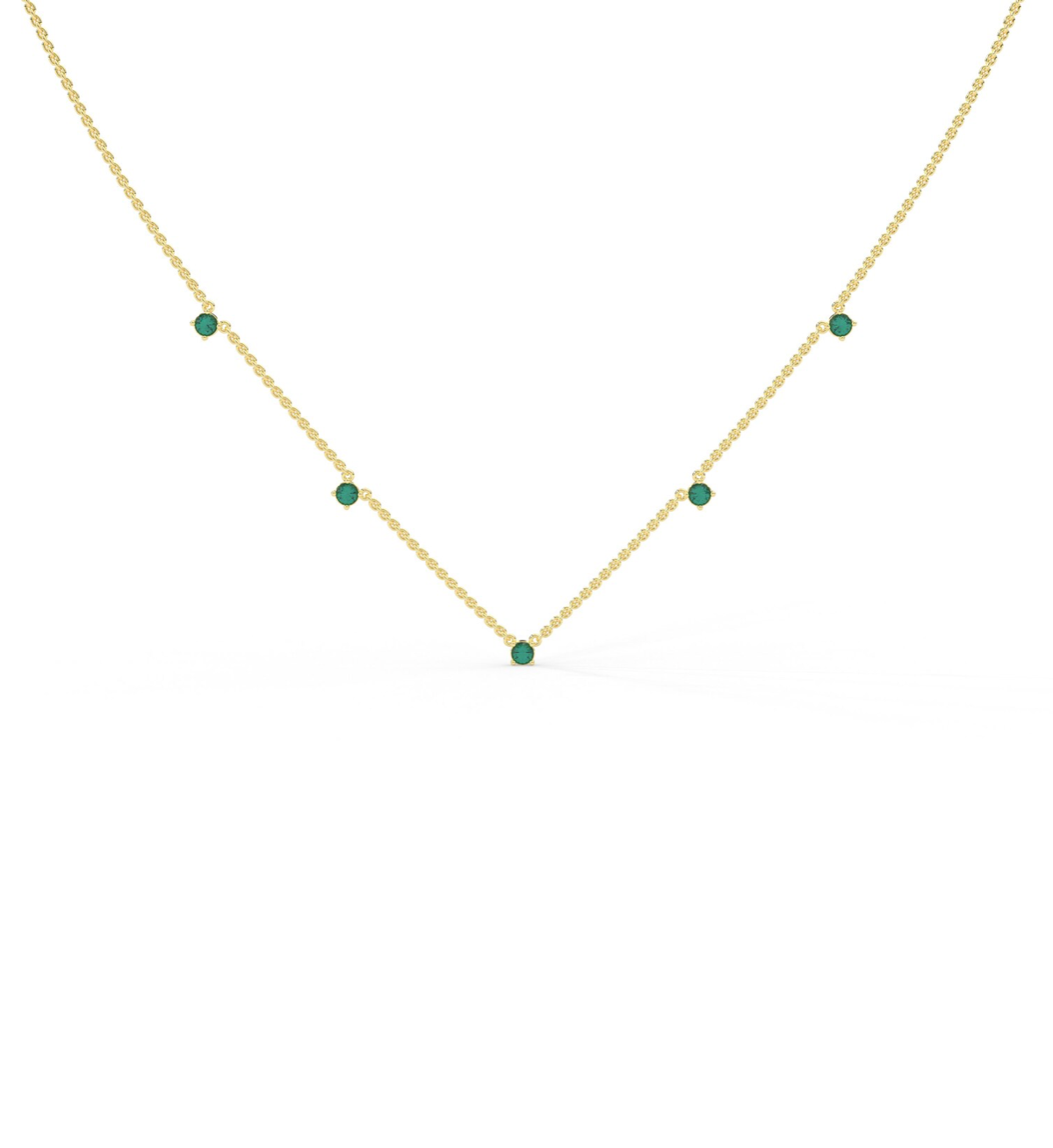 Emerald Prong Choker White Gold