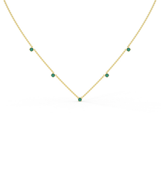 Emerald Prong Choker White Gold