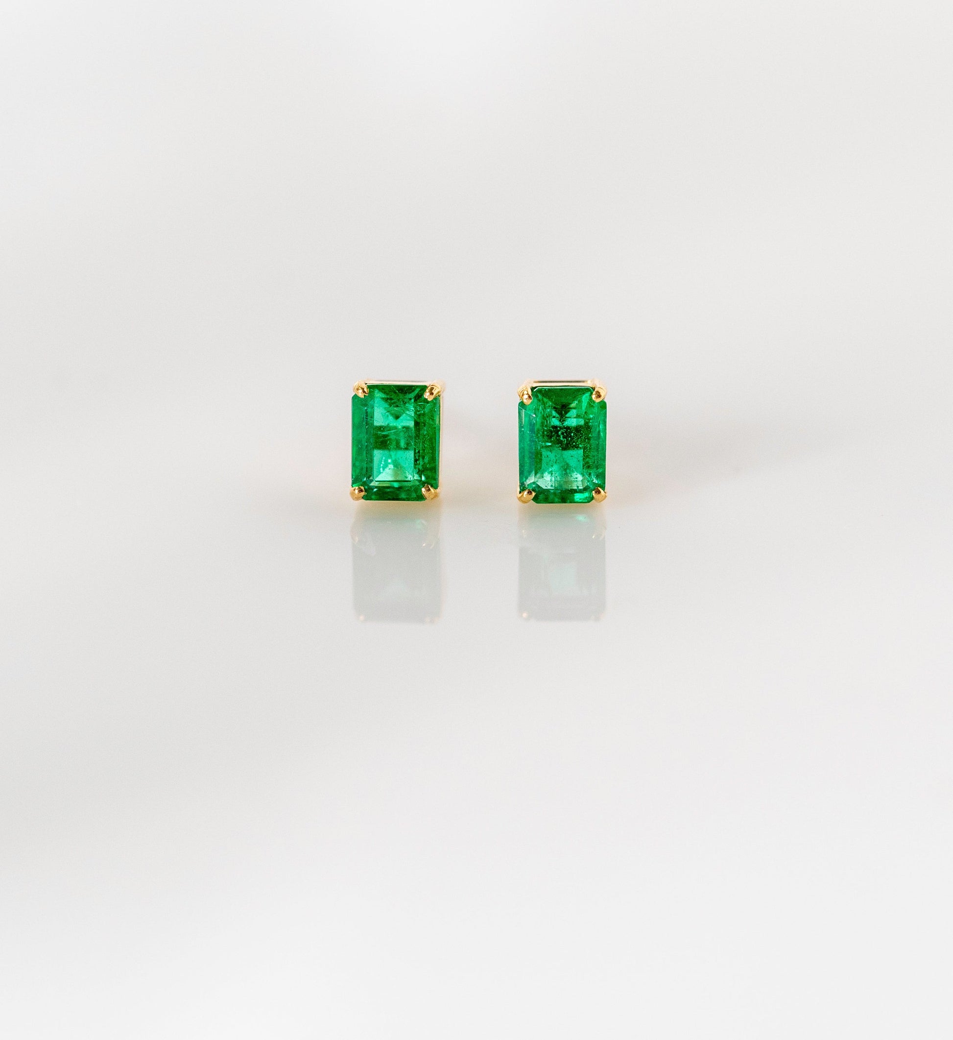 Emerald Octogon Studs