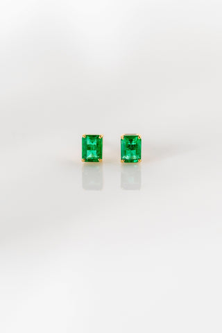 Emerald Octogon Studs