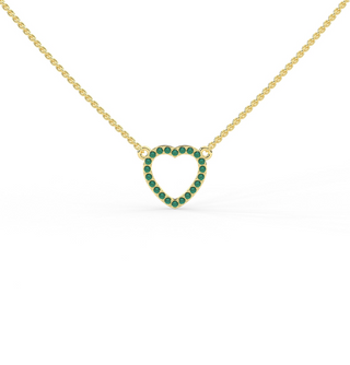 Open Heart Emerald Pendant Yellow Gold