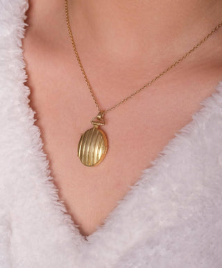 Vintage Stripe Locket Necklace