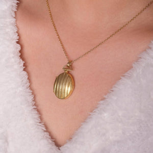 Vintage Stripe Locket Necklace