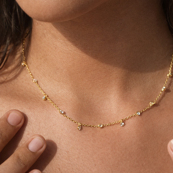 Delicate Diamond Necklace-Pendants-Anushka Jain Jewellery