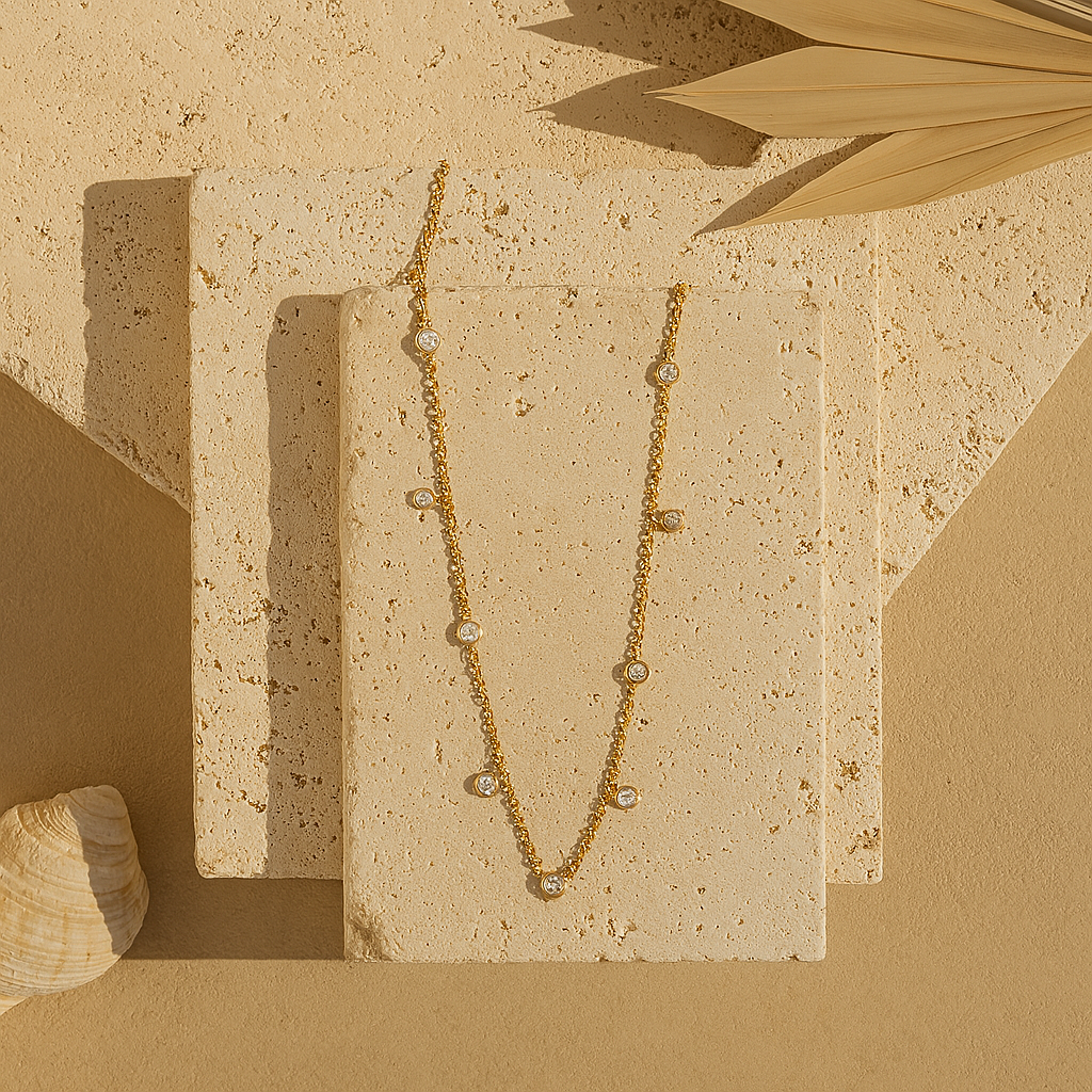 Delicate Diamond Necklace-Pendants-Anushka Jain Jewellery