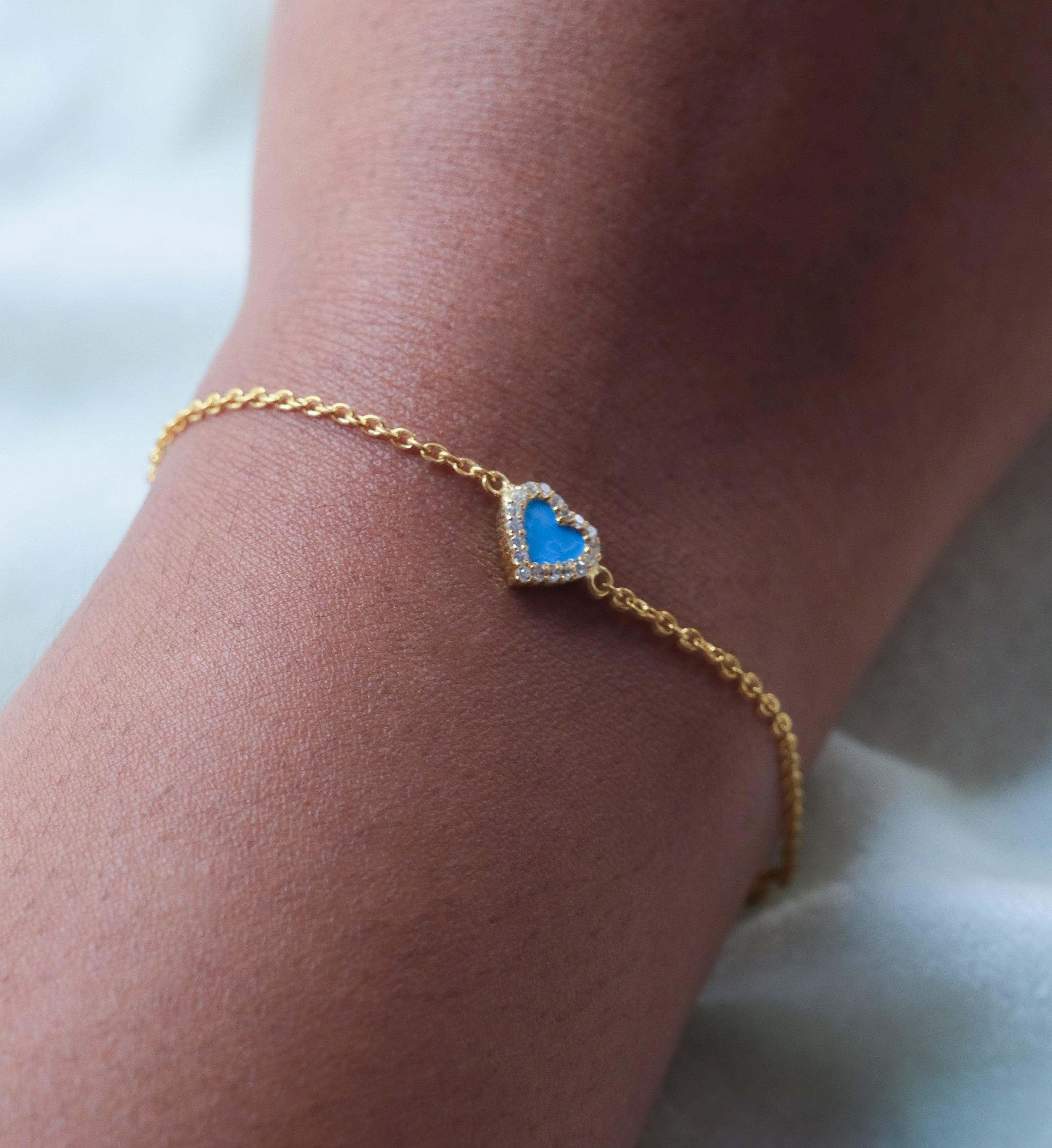 Diamond Colored Heart Bracelet-Bracelets-Anushka Jain Jewellery