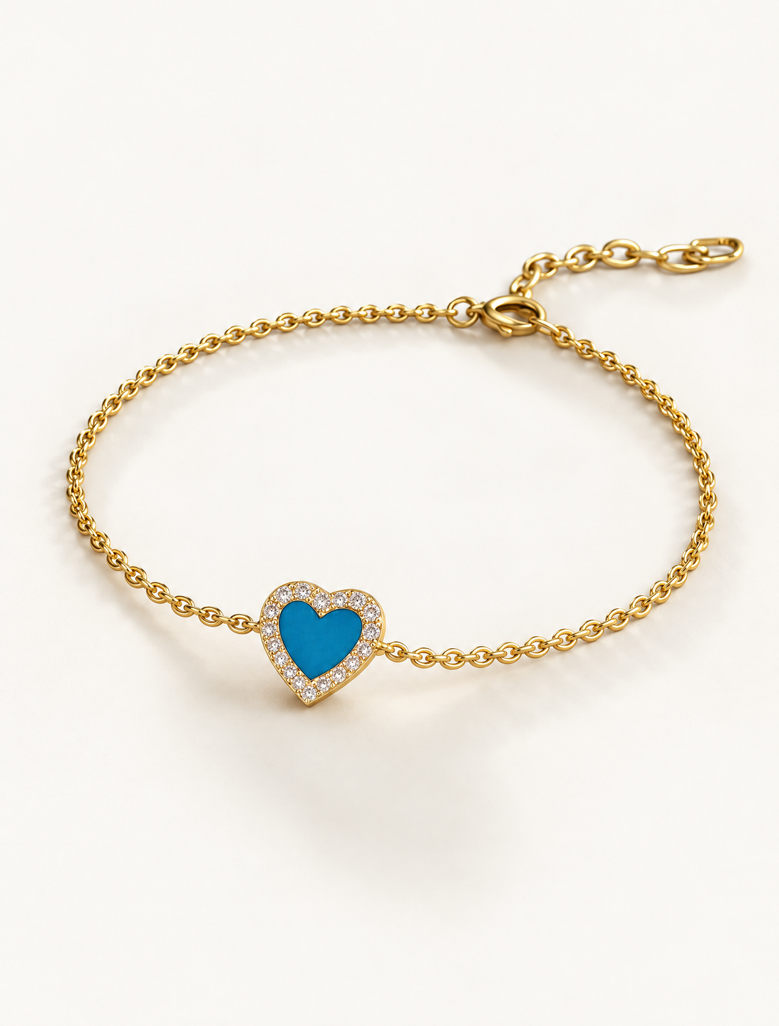 Diamond Colored Heart Bracelet
