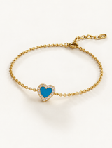 Diamond Colored Heart Bracelet