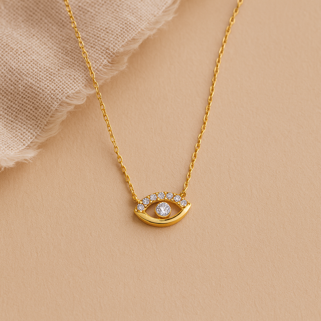 Diamond Evil Eye Protect Necklace-Anushka Jain Jewellery