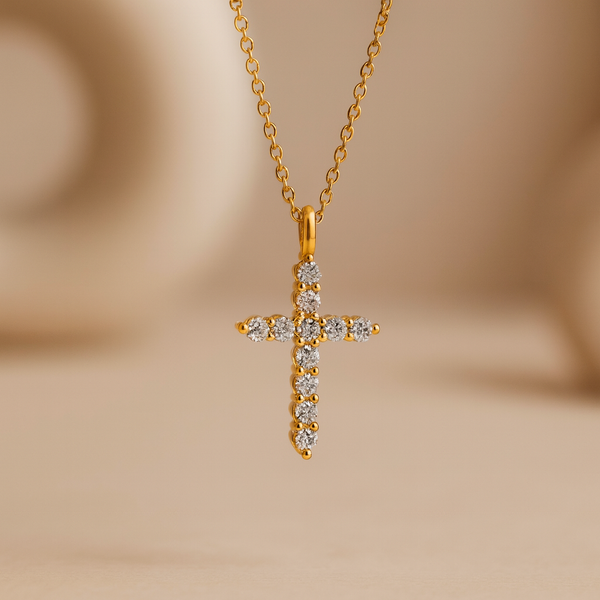 Diamond Holy Cross Necklace-Anushka Jain Jewellery