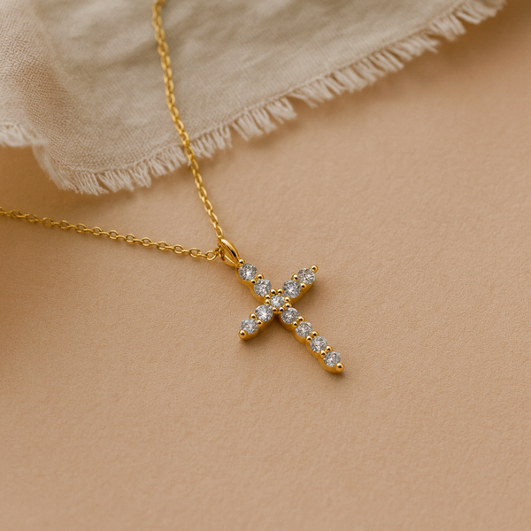 Diamond Holy Cross Necklace-Anushka Jain Jewellery