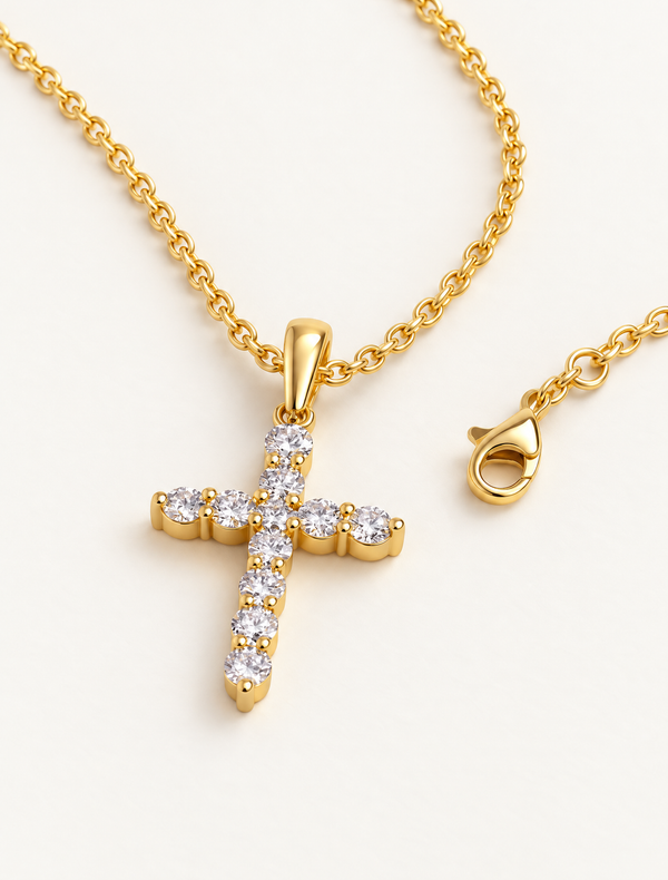 Diamond Holy Cross Necklace