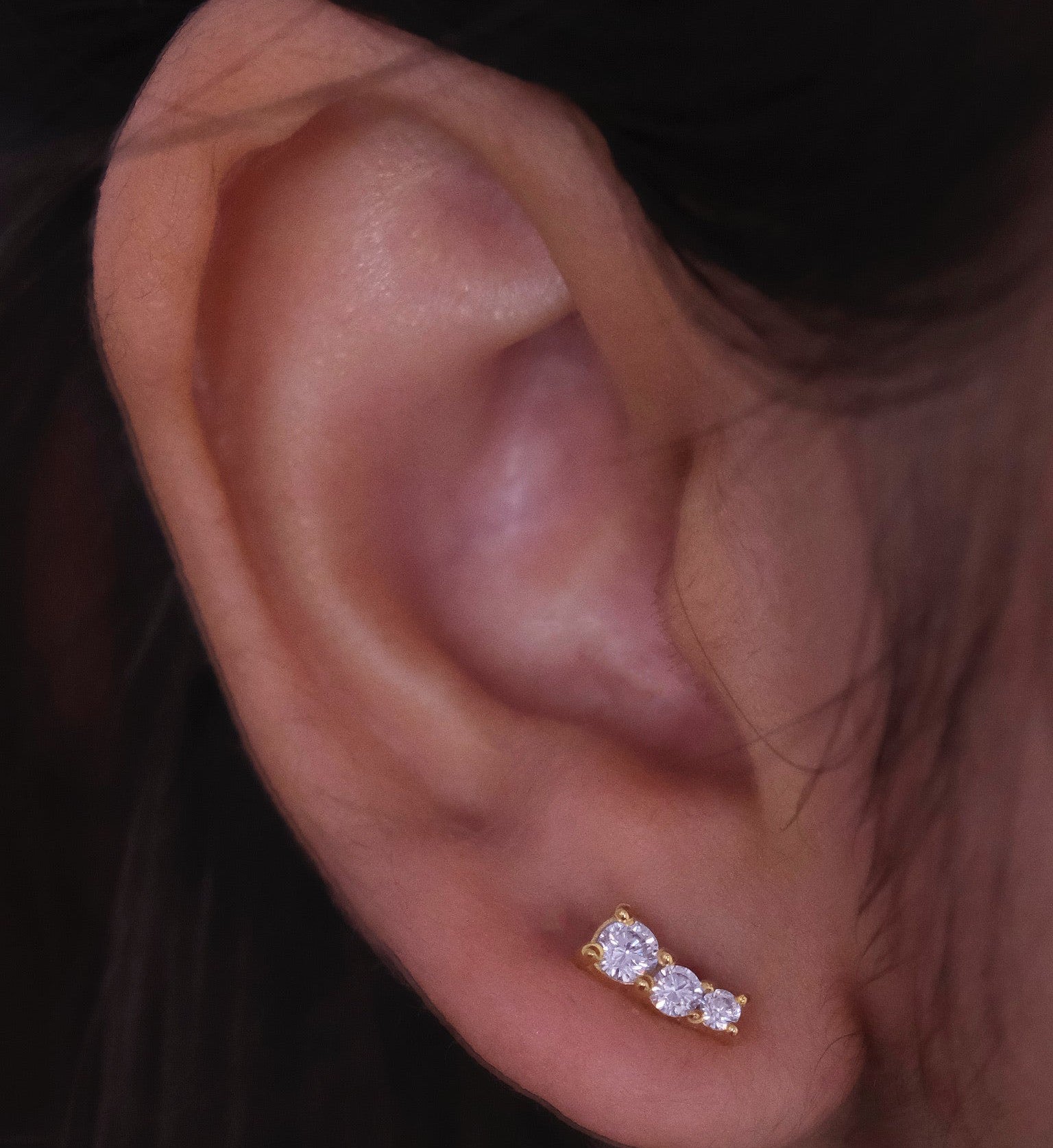 Diamond Line Studs-Studs-Gold Vermeil-Anushka Jain Jewellery