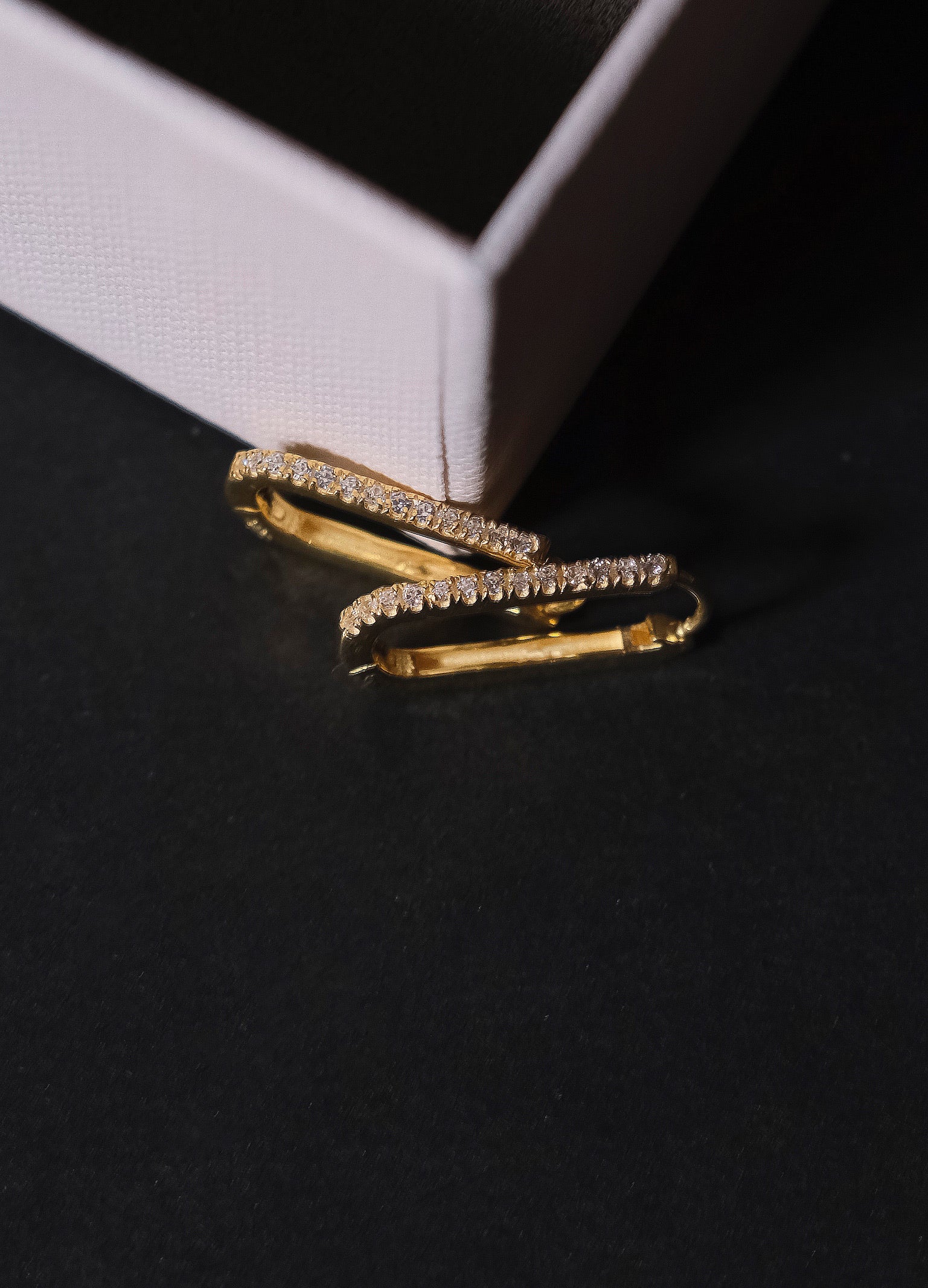 Diamond Long Bar Hoops-Hoops-Anushka Jain Jewellery