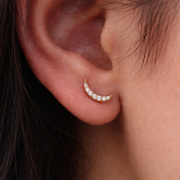 Diamond Lunar Studs-Studs-Anushka Jain Jewellery
