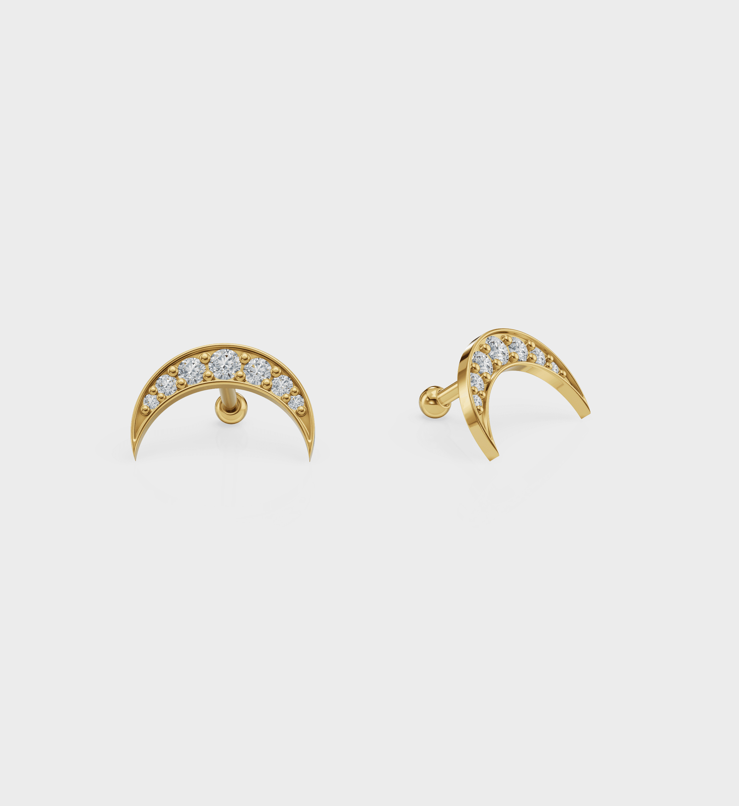 Diamond Lunar Studs-Studs-Anushka Jain Jewellery