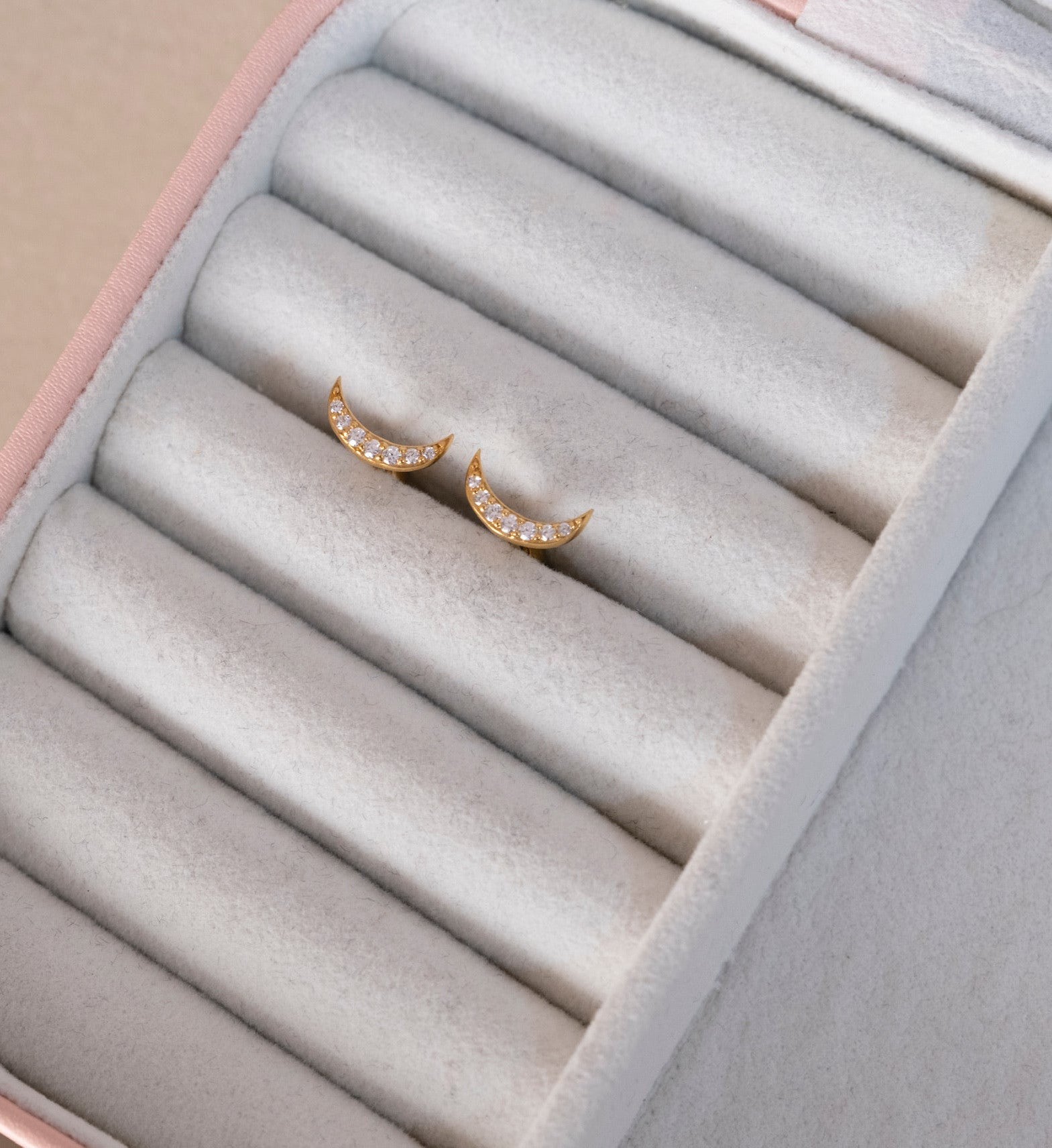 Diamond Lunar Studs-Studs-Anushka Jain Jewellery