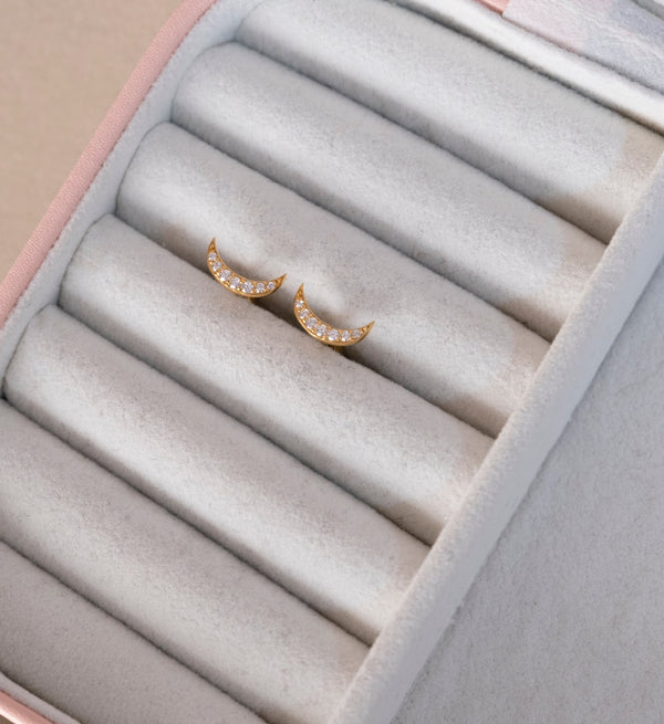 Diamond Lunar Studs-Studs-Anushka Jain Jewellery