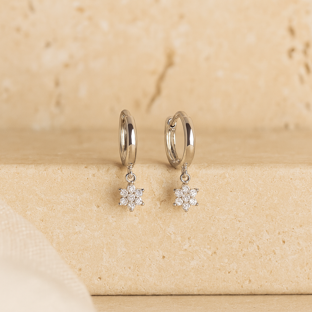 Diamond Micro Star Huggie-Huggie-Silver-Anushka Jain Jewellery