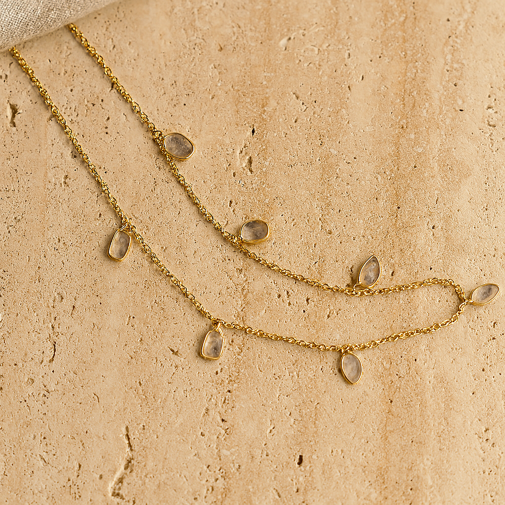 Diamond Polki Necklace-Pendants-Gold Vermeil-Anushka Jain Jewellery