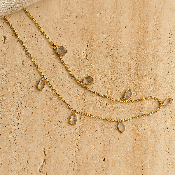 Diamond Polki Necklace-Pendants-Gold Vermeil-Anushka Jain Jewellery