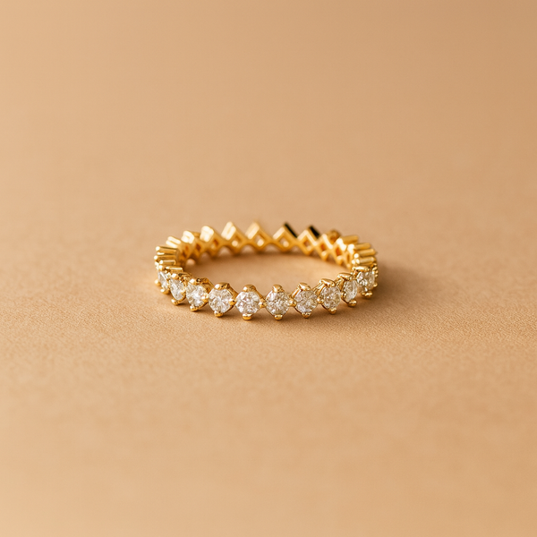 Diamond Prong Eternity Ring-Anushka Jain Jewellery