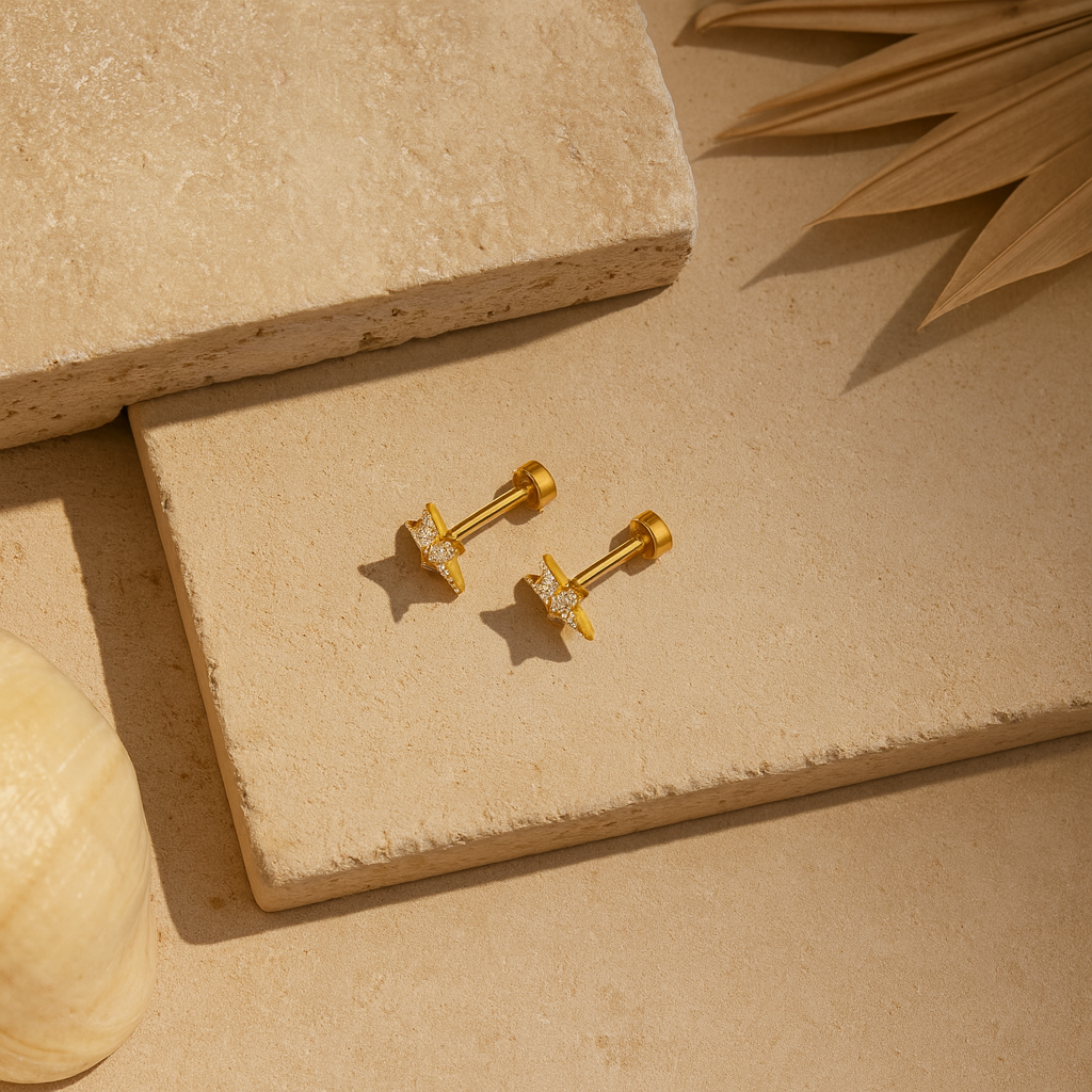 Diamond Star Studs-Studs-Anushka Jain Jewellery