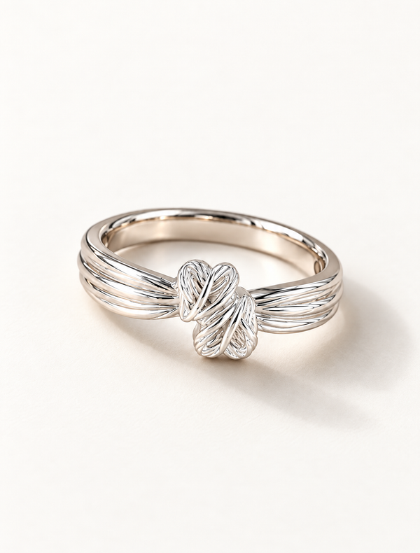 Double Heart Knot Ring
