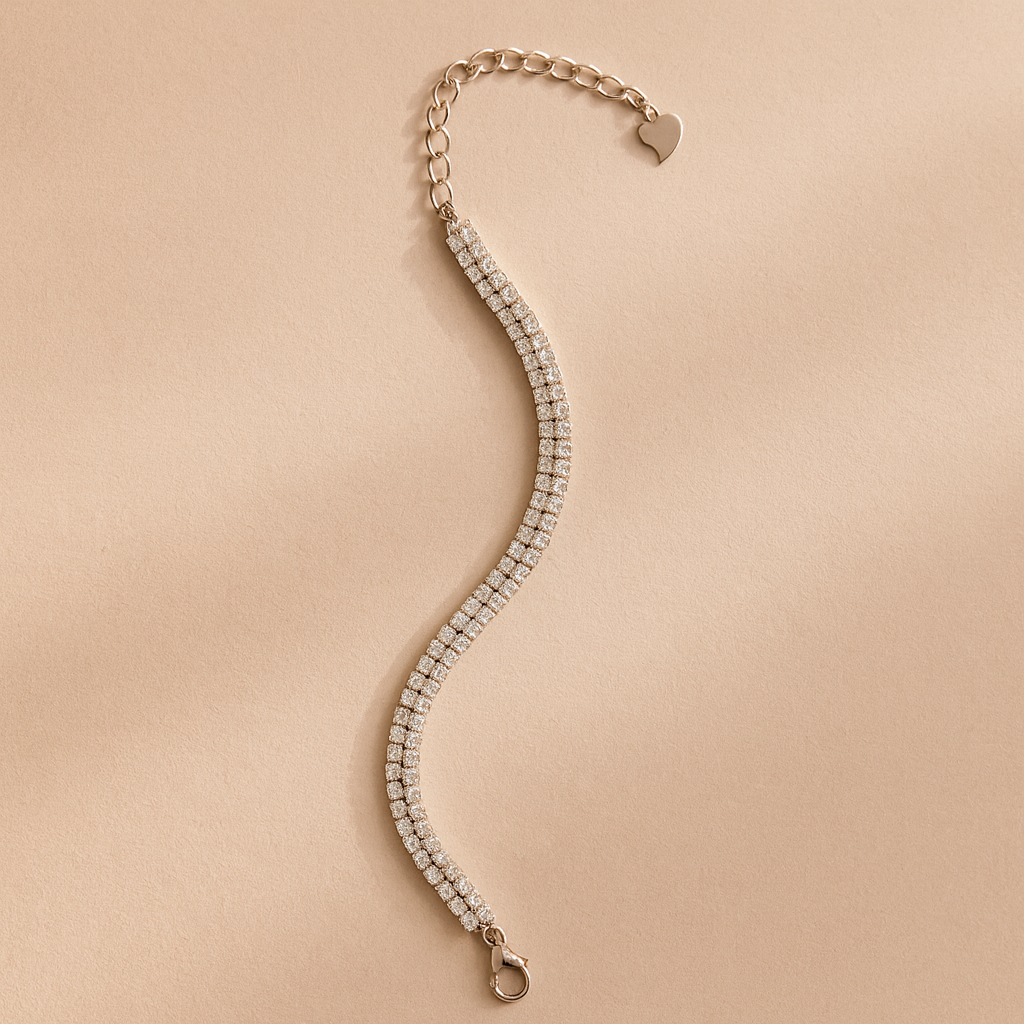 Double Layer Tennis Bracelet-Bracelets-Anushka Jain Jewellery