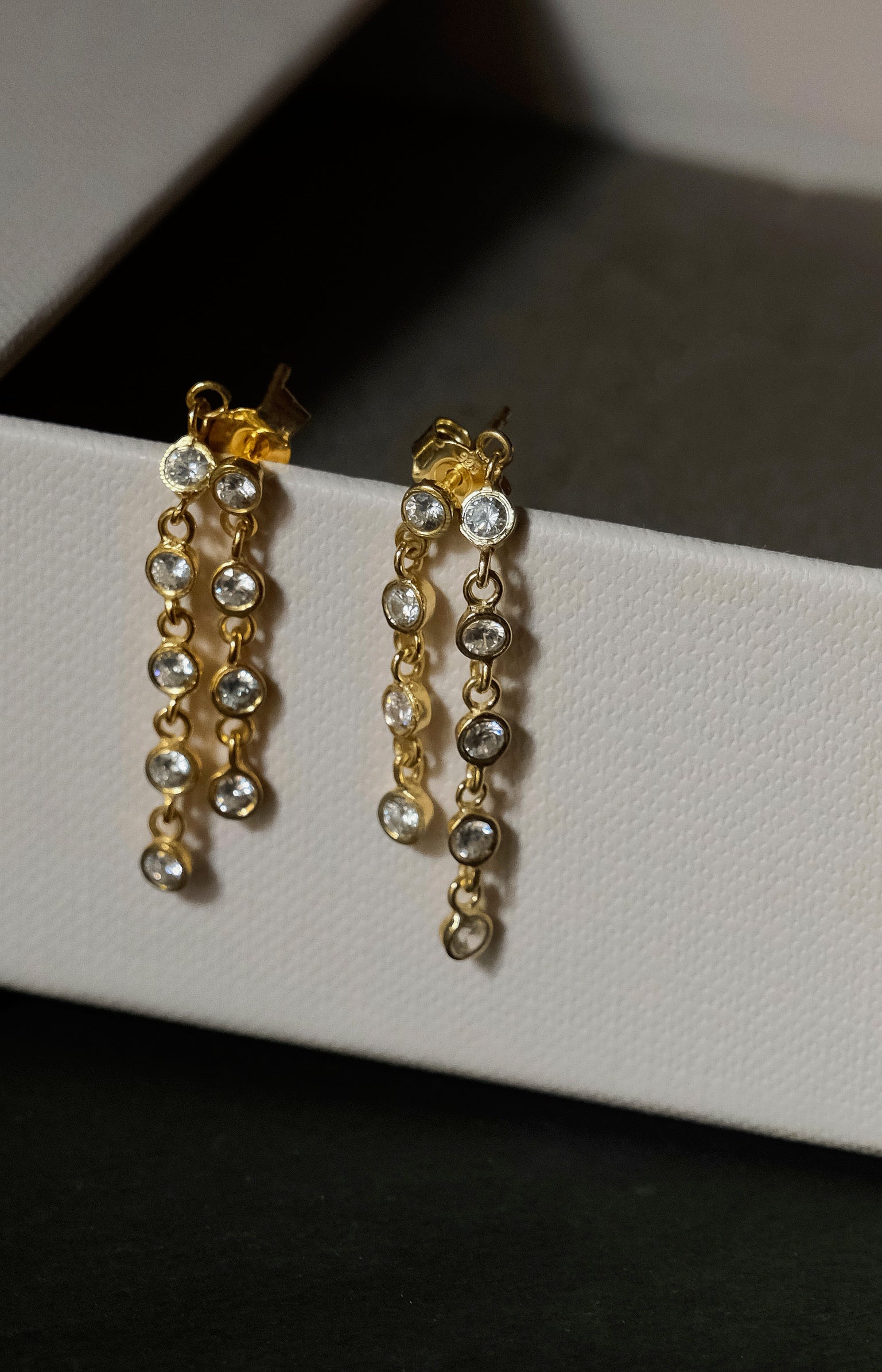 Double Loop Chain Earrings-Chains and Threaders-Anushka Jain Jewellery