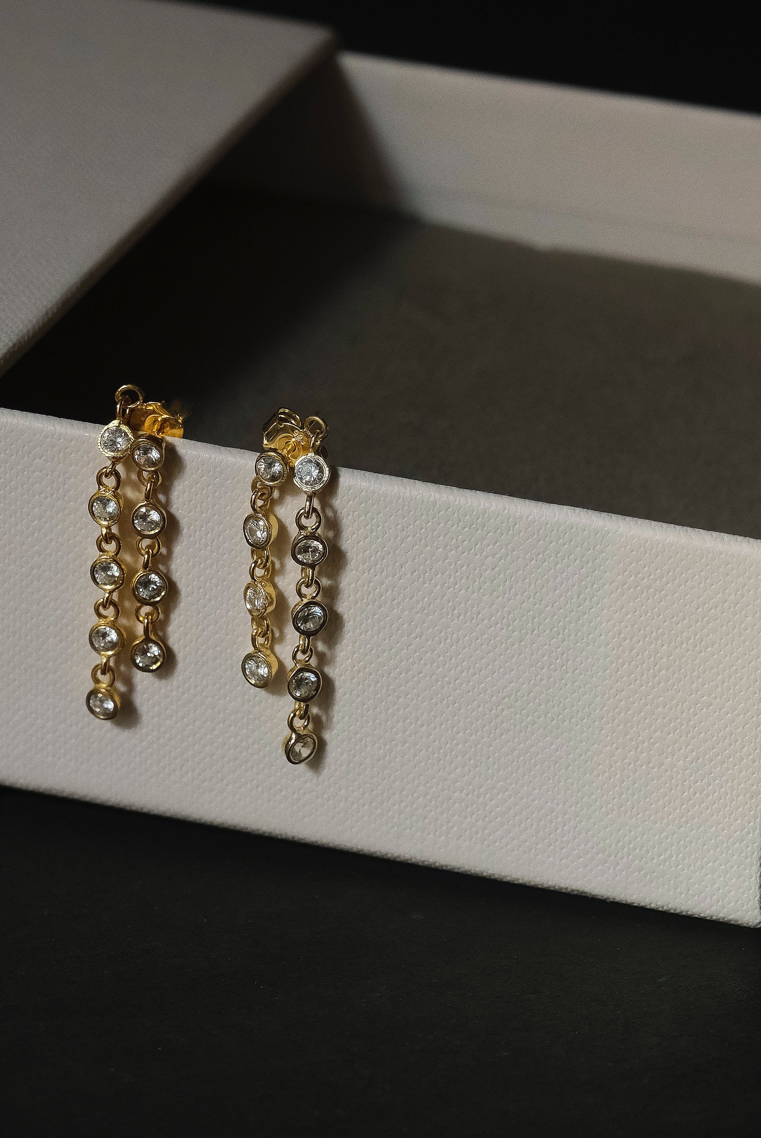Double Loop Chain Earrings-Chains and Threaders-Anushka Jain Jewellery