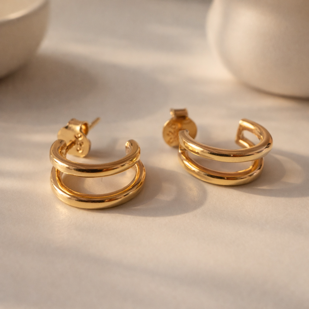 Double Loop Huggie-Anushka Jain Jewellery