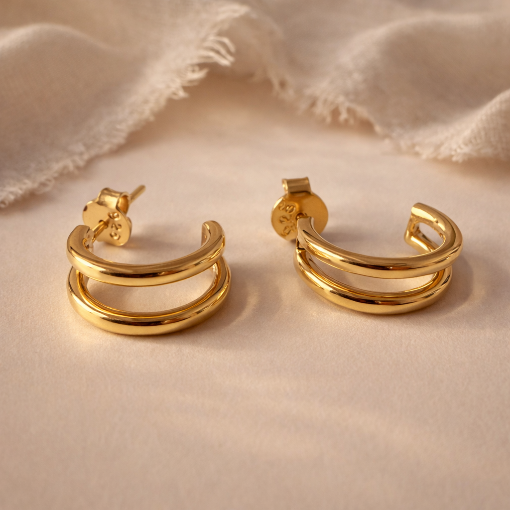 Double Loop Huggie-Anushka Jain Jewellery